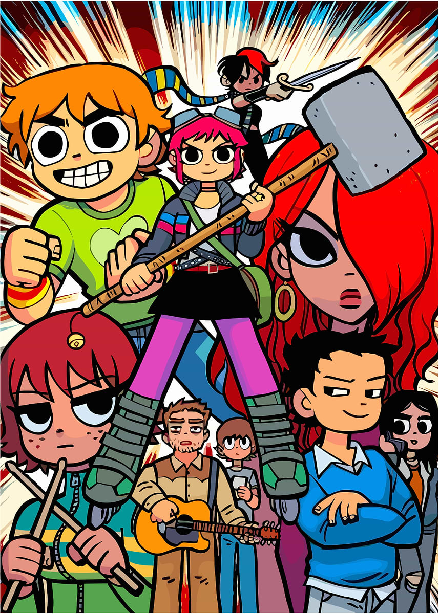 Scott Pilgrim Characters Assemble' Poster, picture, metal print