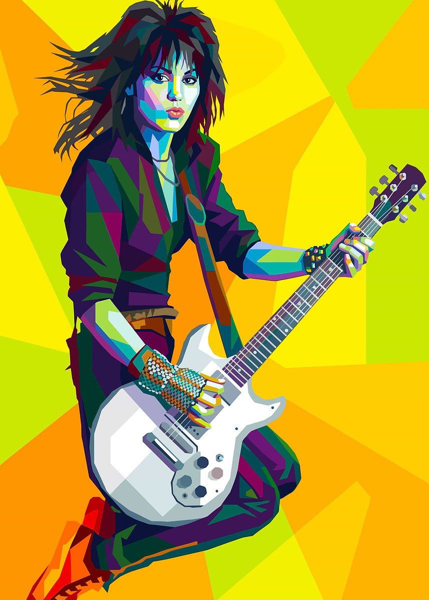Joan Jett Pop Art Portrait' Poster, picture, metal print, paint by