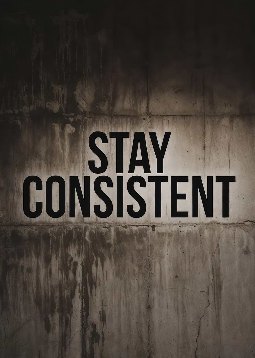 'Stay Consistent Motivational Text' Poster, picture, metal print, paint ...