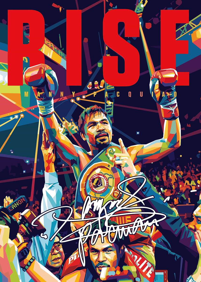 Manny Pacquiao Boxing Champion' Poster, picture, metal print