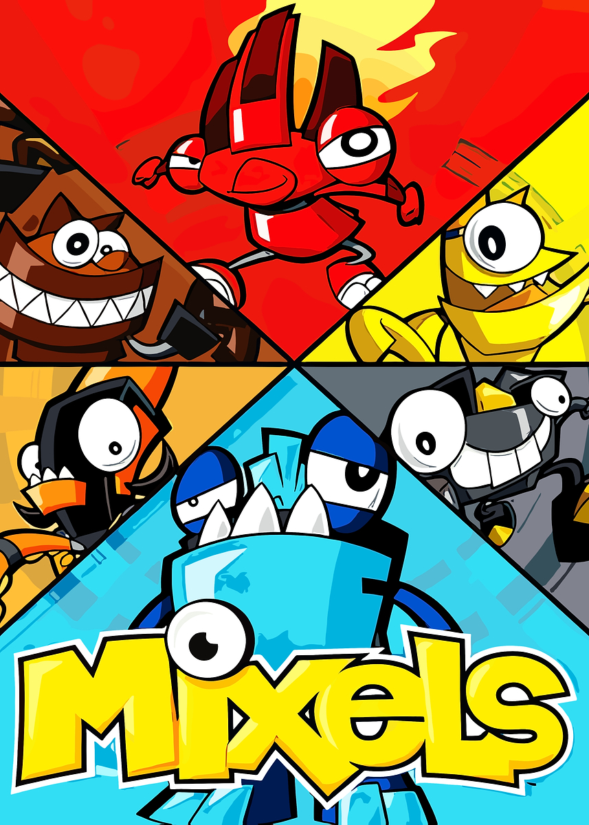 'Mixels Characters and Logo' Poster, picture, metal print, paint by ...