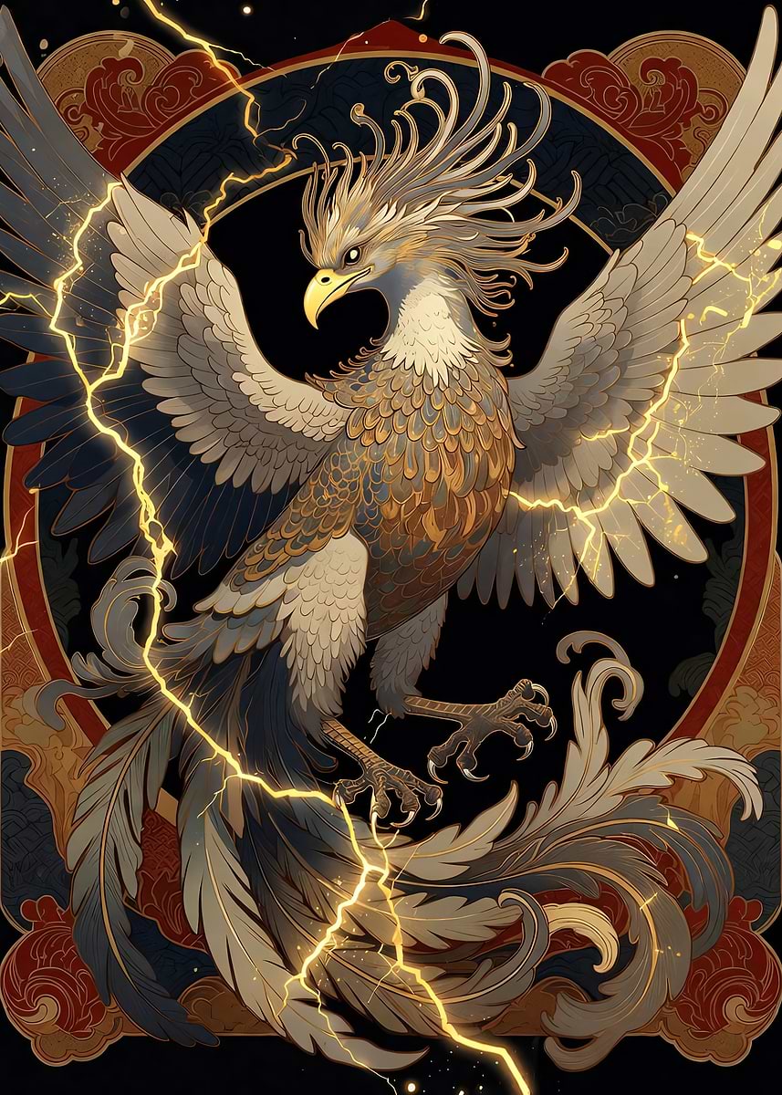 'Kintsugi Phoenix' Poster, picture, metal print, paint by Chris Nolan ...