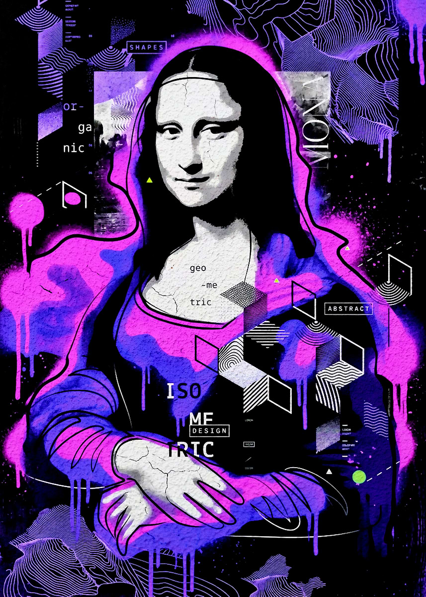 Mona Lisa Pop Art アートパネル Mona Lisa Graffiti Pop Art' Poster, picture, metal print, paint by