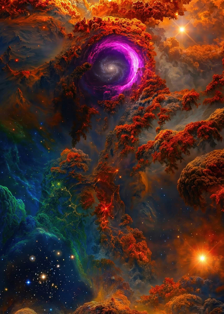'Cosmic with Galaxy Swirl' Poster, picture, metal print, paint by ...
