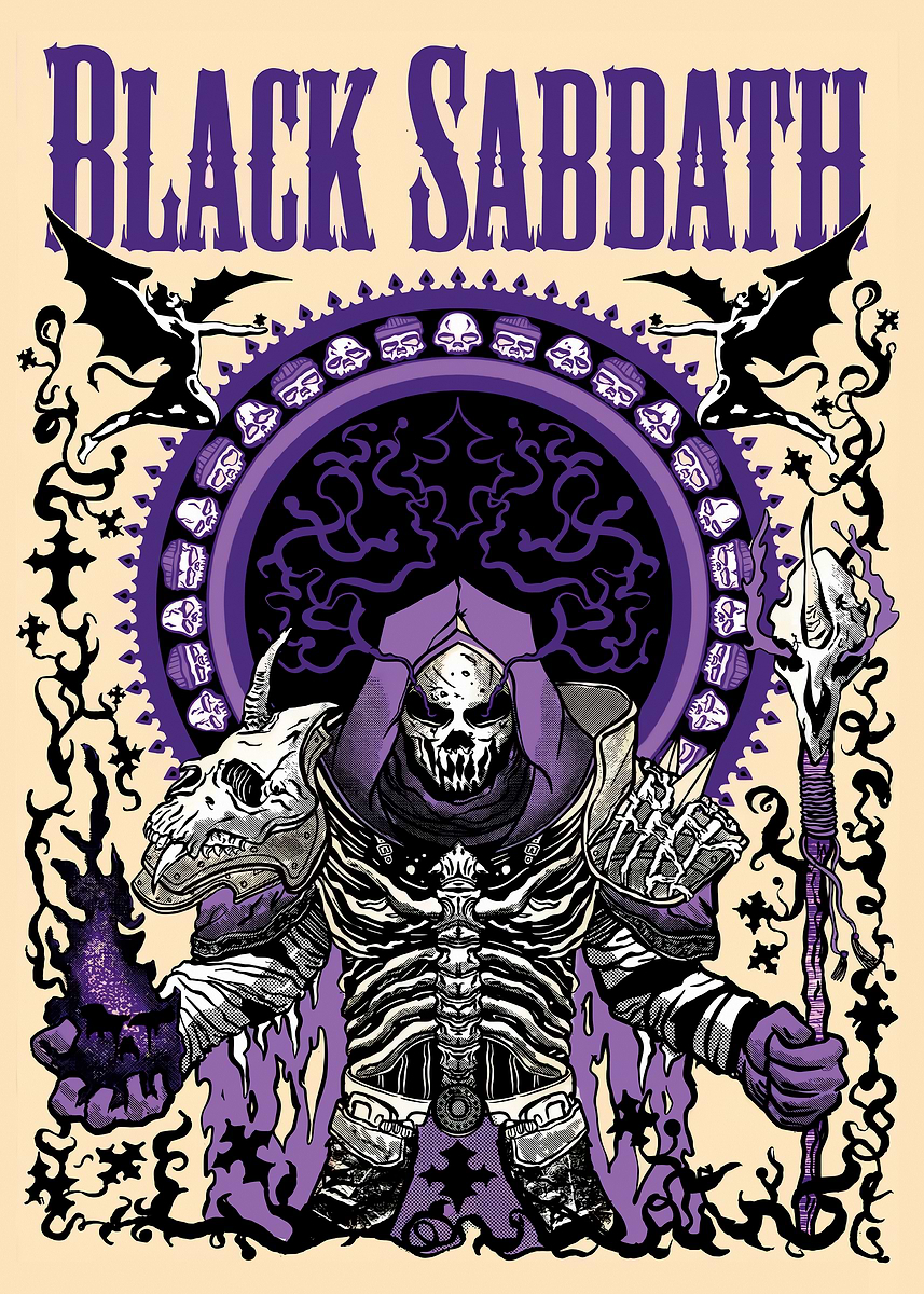 Black Sabbath Skeleton Warrior' Poster, picture, metal print