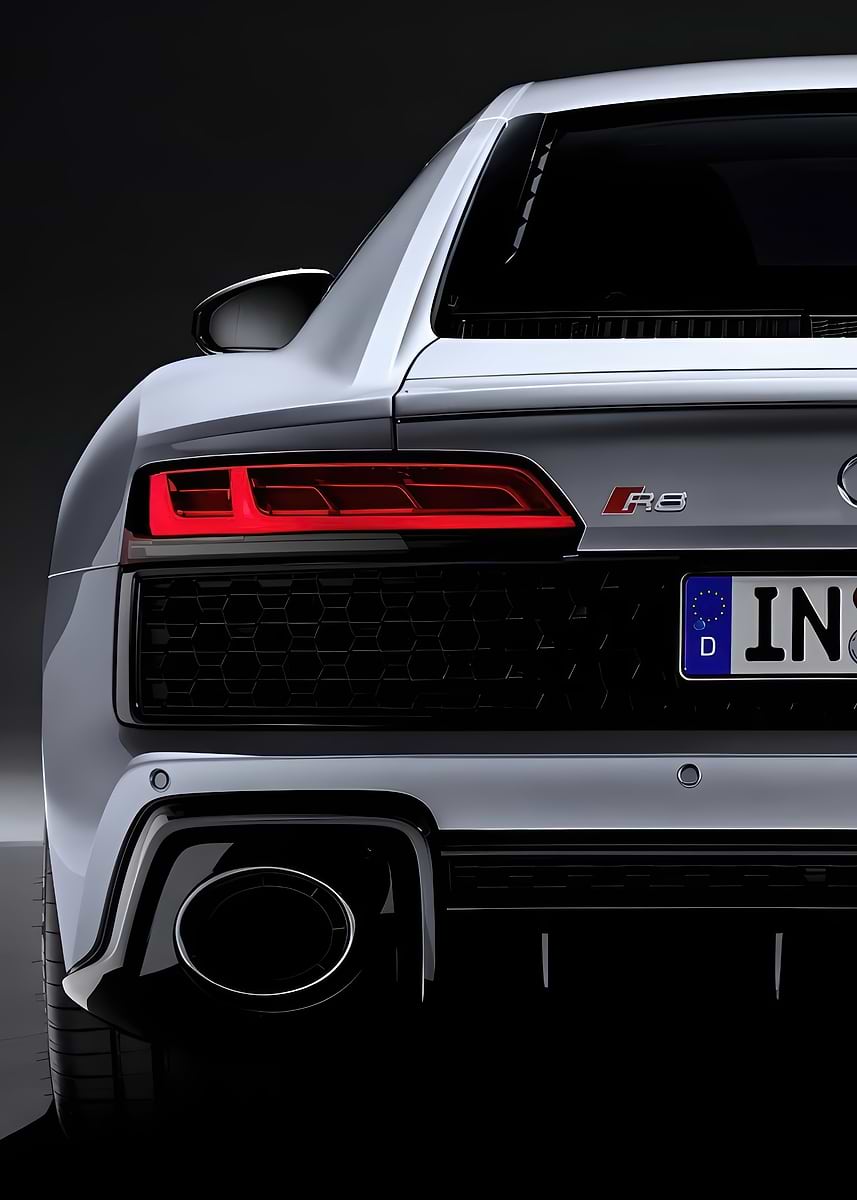 'Audi R8 Rear View' Poster, picture, metal print, paint by ARTISTITO ...