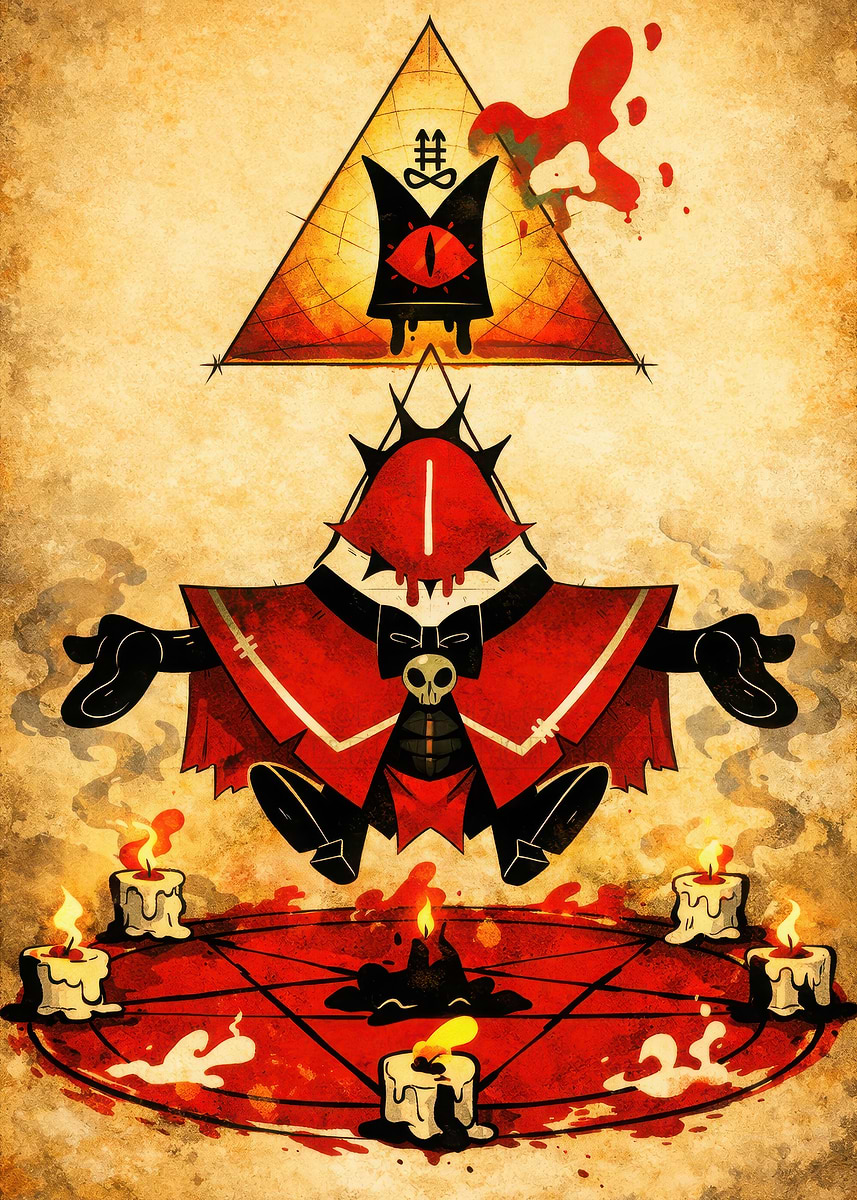 'Cult of the Lamb Demonic Ritual with Bill Cipher' Poster, picture ...