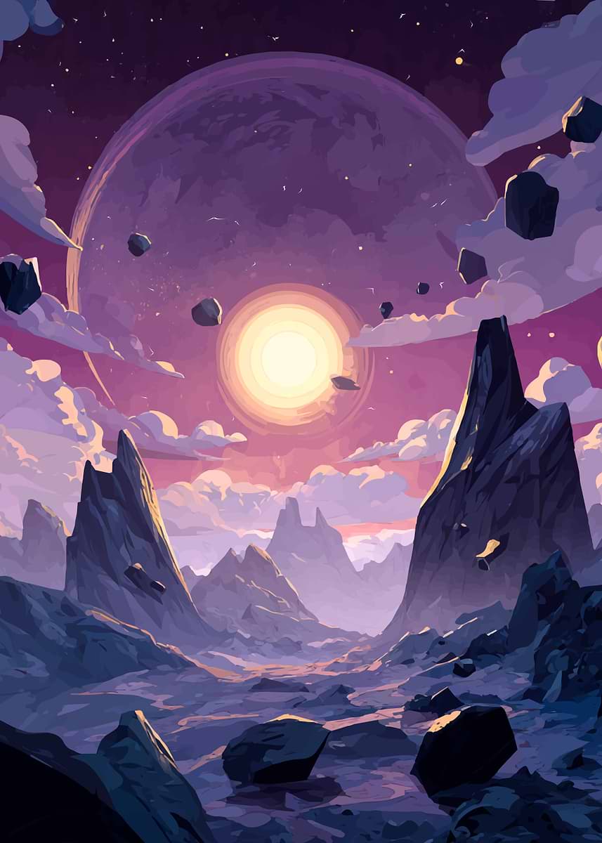 Infinite Horizon Planet Landscape ' Poster, picture, metal print