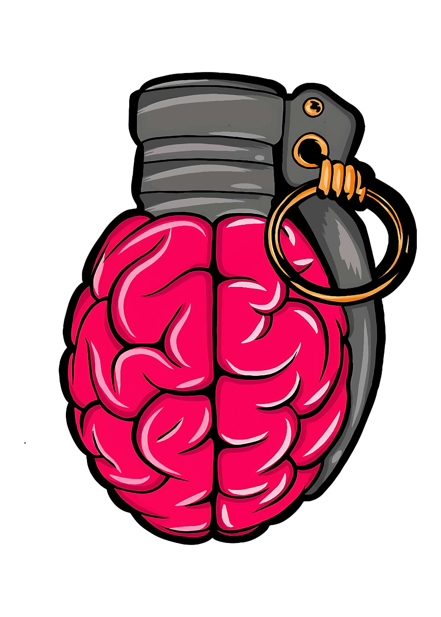'Brain Grenade' Poster, picture, metal print, paint by NeoVibePrints ...