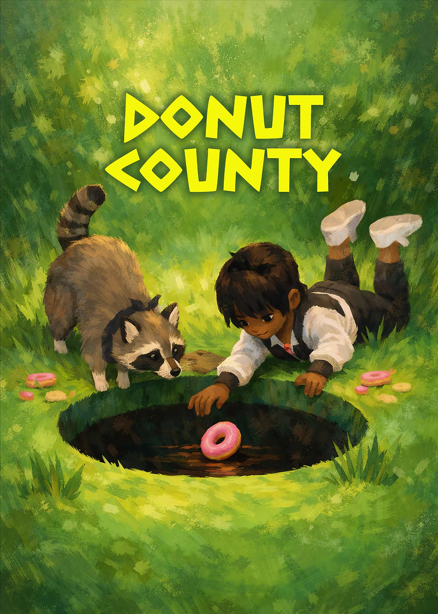 Donut County Game Art Poster, Picture & Metal Print – Video Game