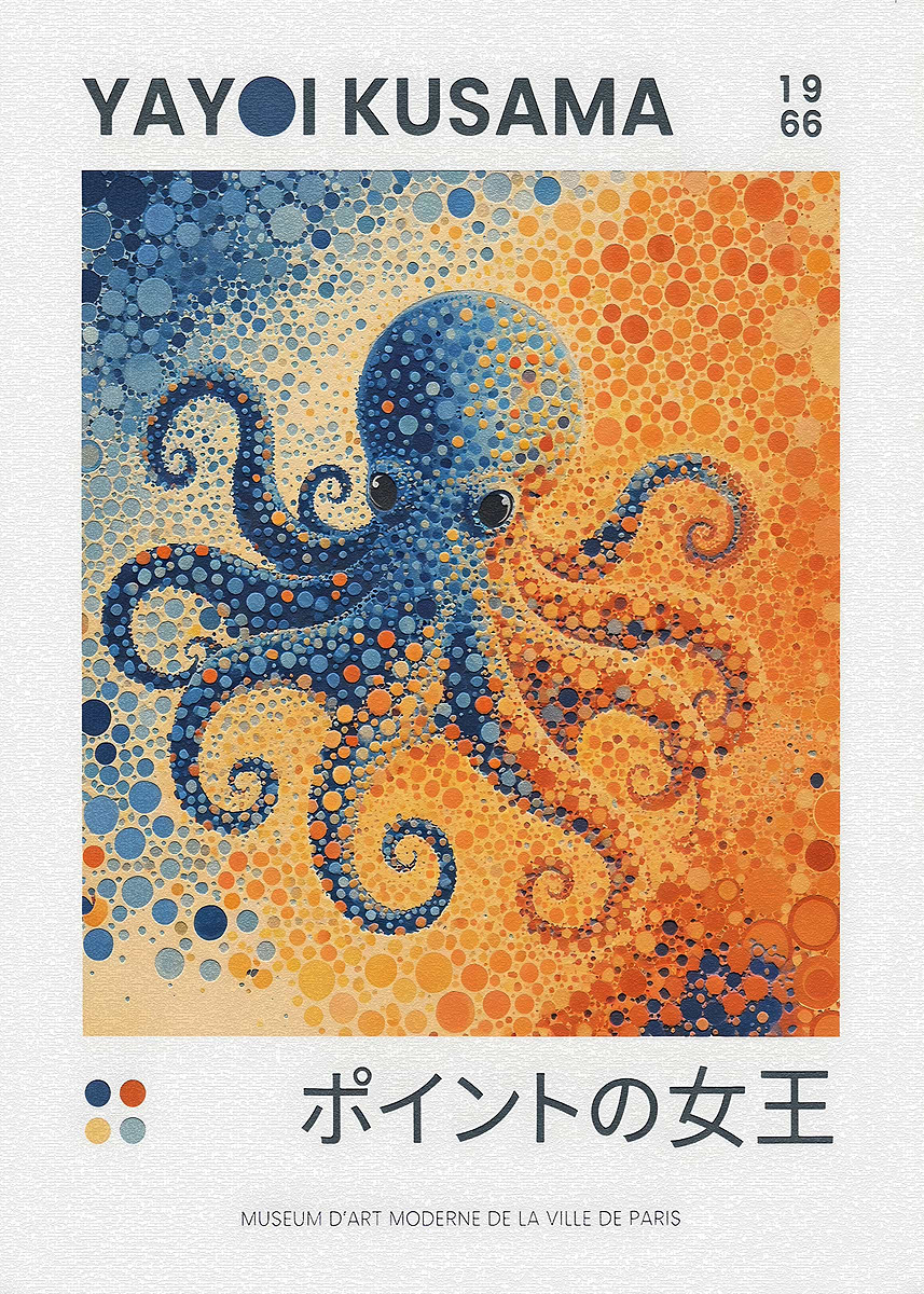 'Yayoi Kusama Octopus Art' Poster, picture, metal print, paint by Allan ...