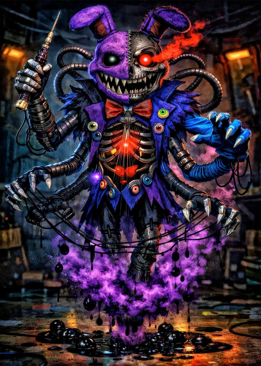 'Scary Animatronic Rabbit with Multiple Arms' Poster, picture, metal ...