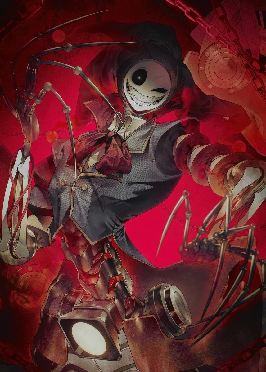 'Creepy Jester Robot with Spider Limbs' Poster, picture, metal print ...