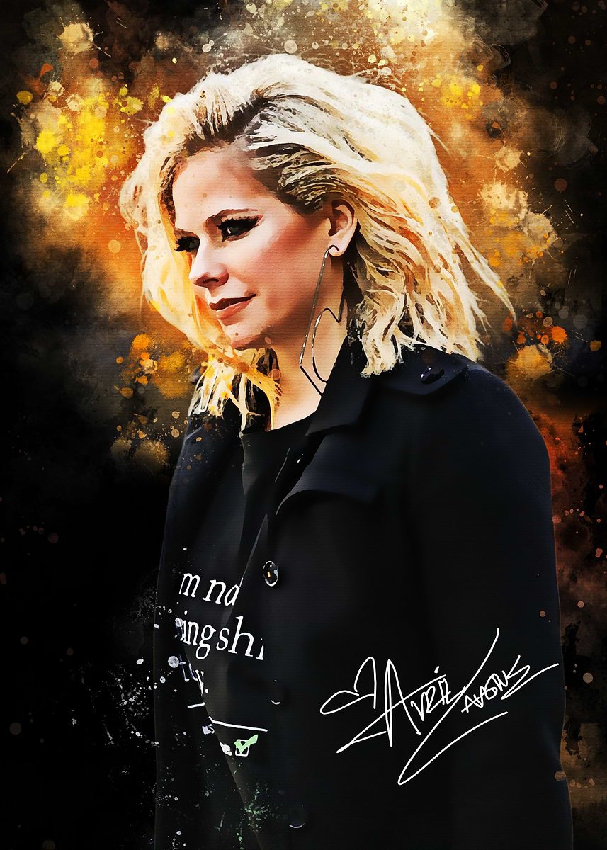Avril Lavigne Portrait' Poster, picture, metal print, paint by