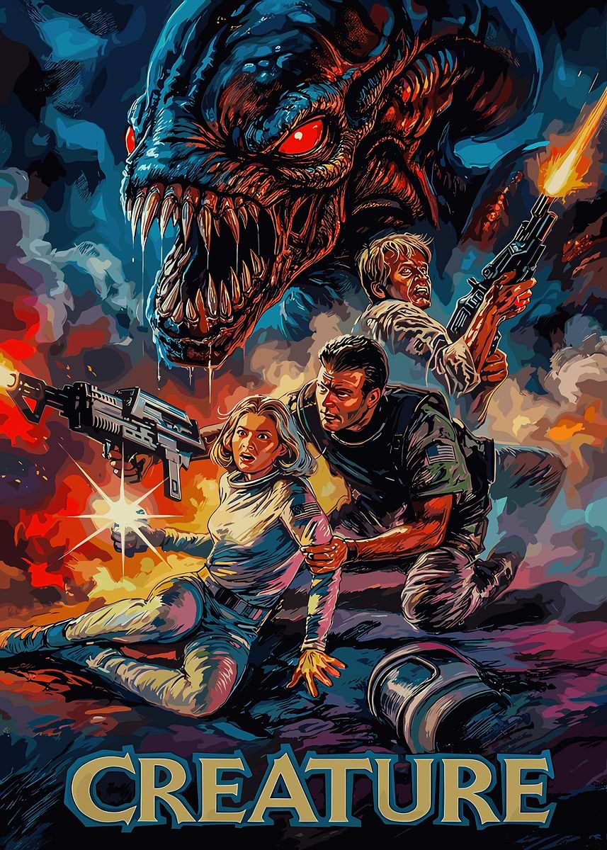 'Creature Movie Poster' Poster, picture, metal print, paint by Anya ...
