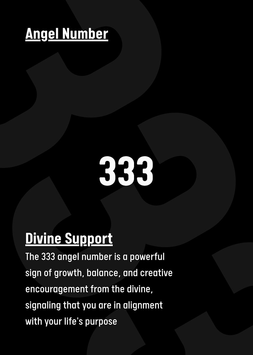 Angel Number 333 Divine Support' Poster, picture, metal print