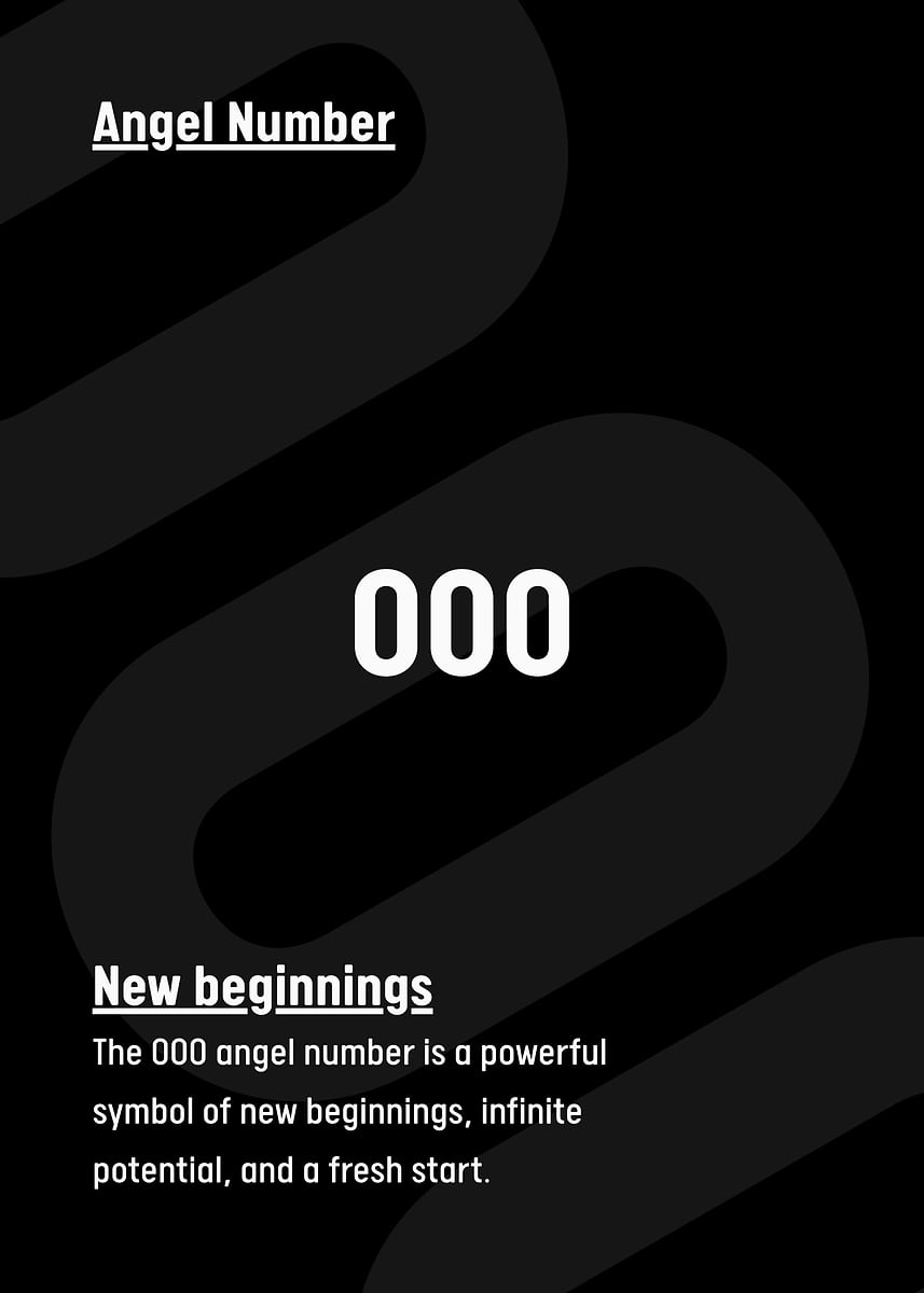 'Angel Number 000 New Beginnings' Poster, picture, metal print, paint ...