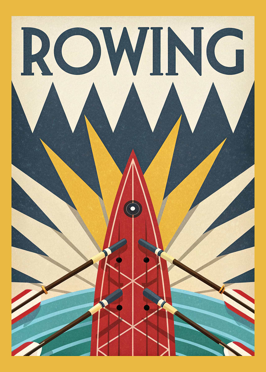 'Rowing Poster' Poster, picture, metal print, paint by Art2Ask | Displate