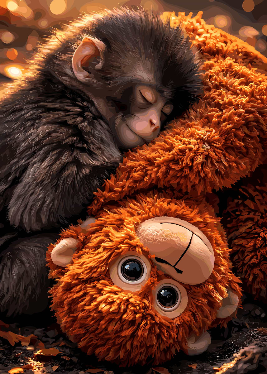 punch the monkey' Poster, picture, metal print, paint by sopo