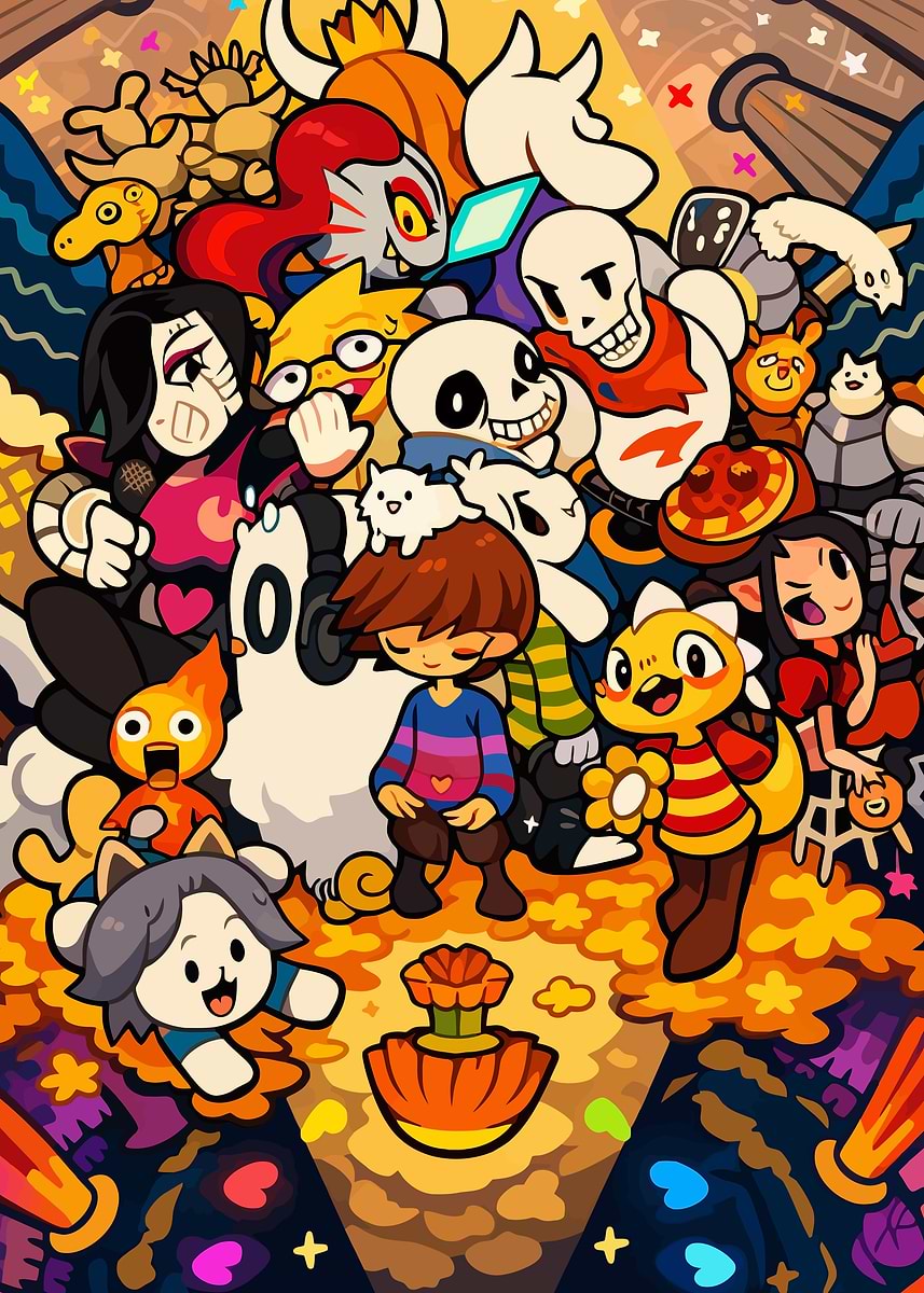 Undertale Names 'Undertale Characters Group Illustration' Poster, picture, metal print ...
