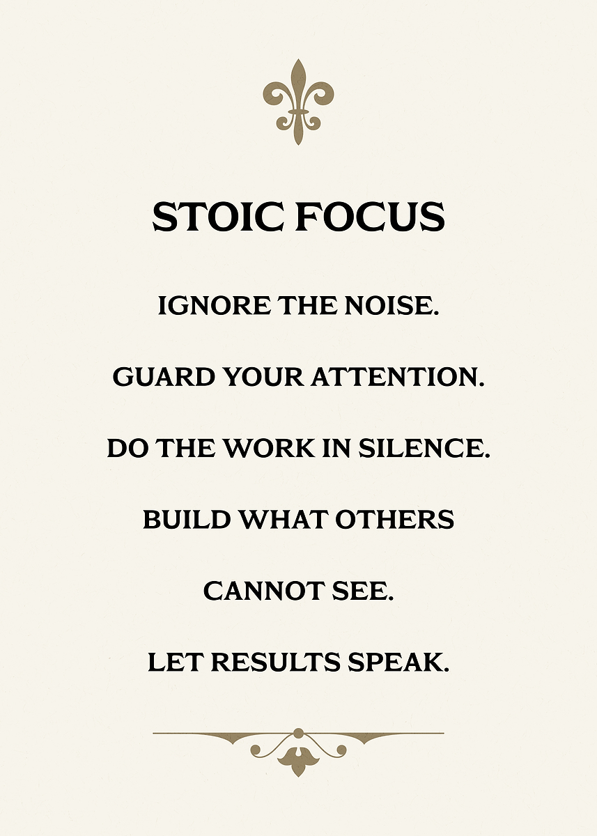 'Stoic Focus Motivational Poster' Poster, picture, metal print, paint ...