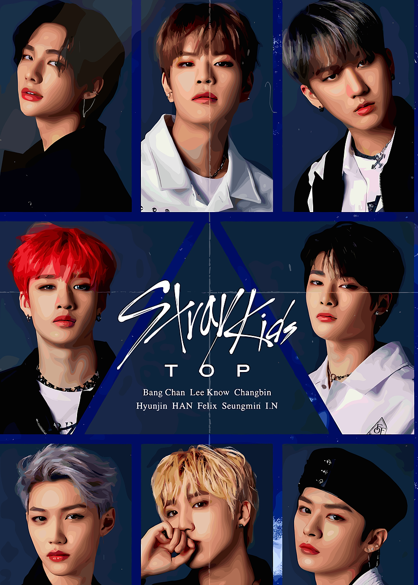 Stray Kids 'TOP' Album Art' Poster, picture, metal print, paint by