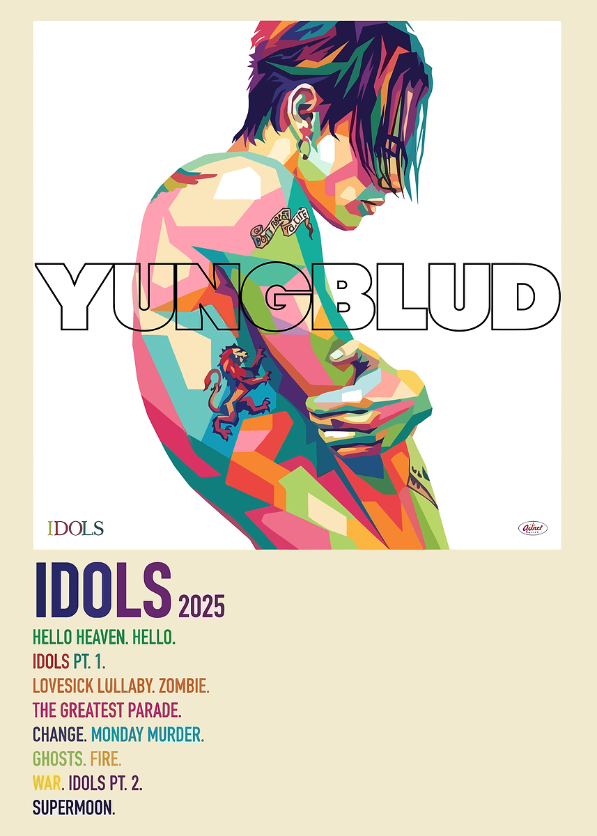 Yungblud 'IDOLS 2025' Album Art' Poster, picture, metal print