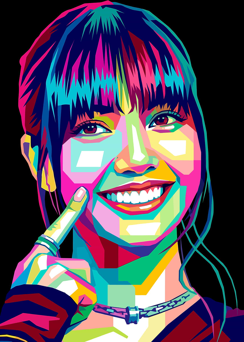 Colorful Pop Art Portrait of a Lisa' Poster, picture, metal print