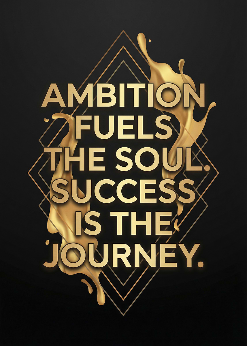 'Ambition Fuels the Soul Success is the Journey' Poster, picture, metal ...