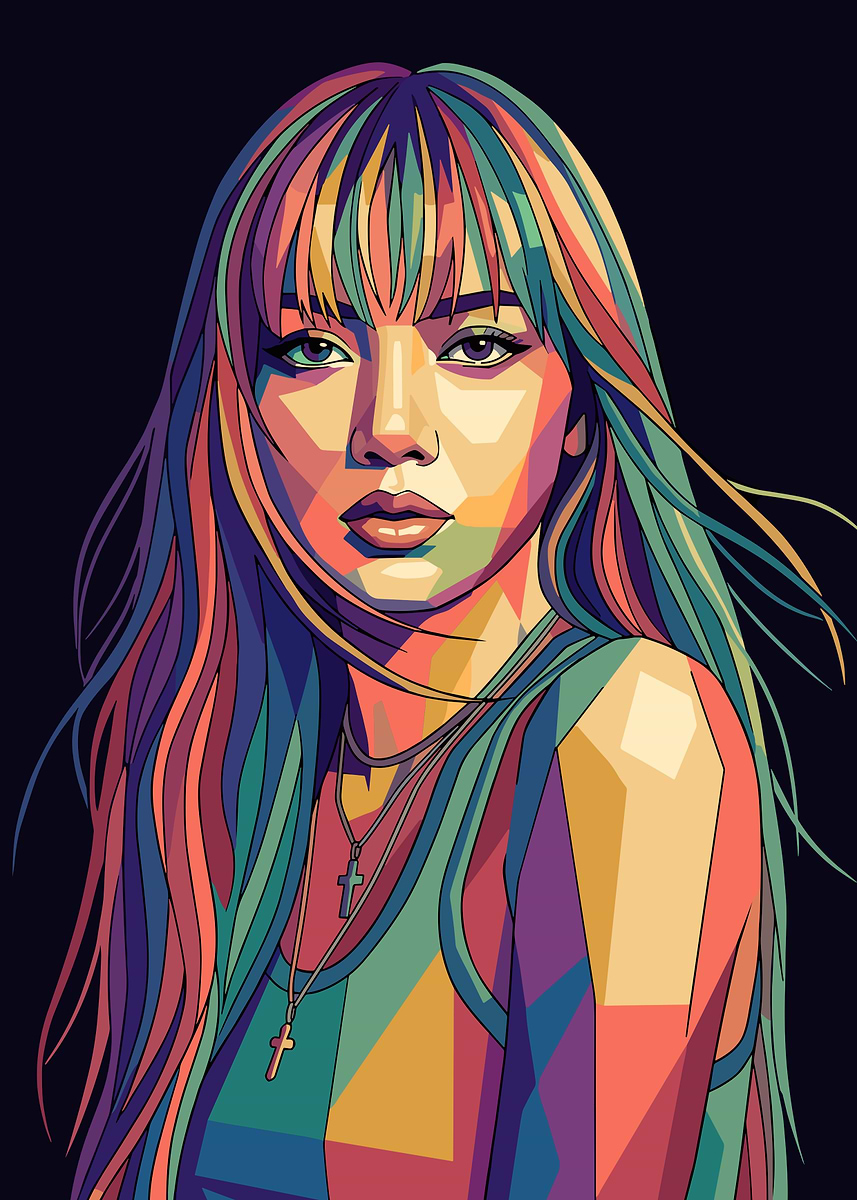 Pop Art Portrait of a Lisa BLACKPINK' Poster, picture, metal print