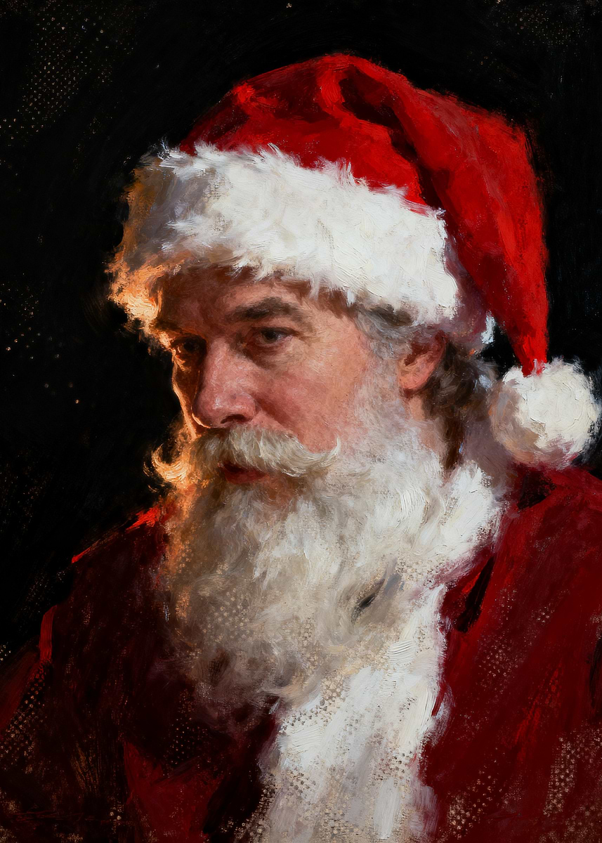 'Portrait of Santa Claus' Poster, picture, metal print, paint by ...