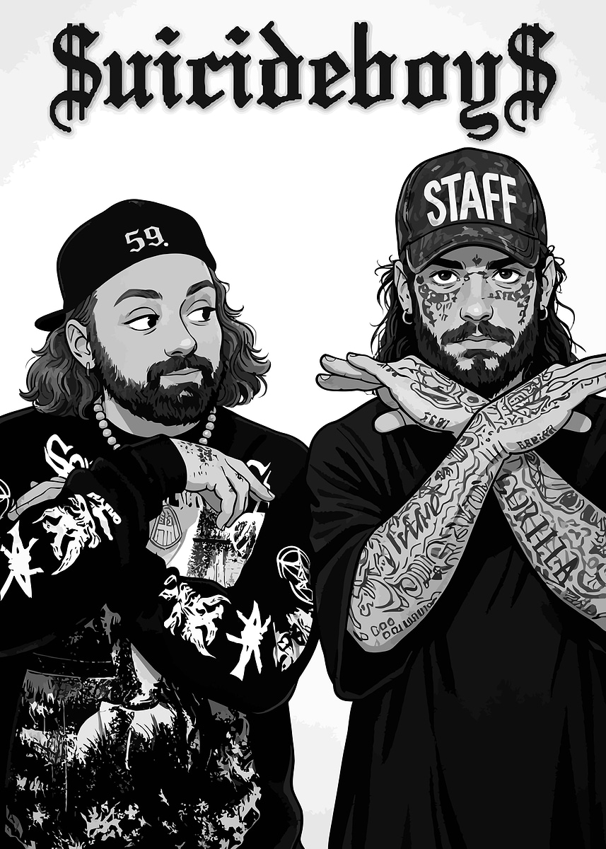 Suicideboys Illustration Portrait' Poster, picture, metal print