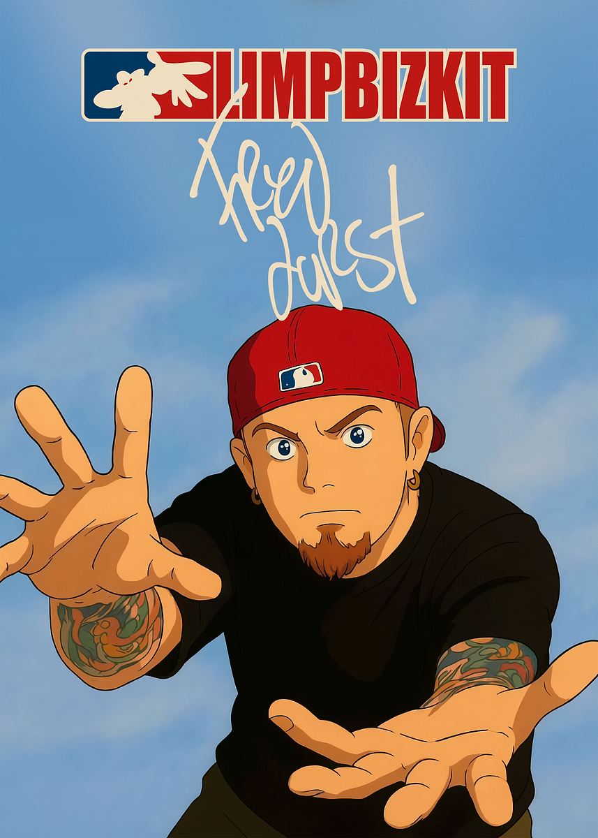 Limp Bizkit Fred Durst Anime Art' Poster, picture, metal print