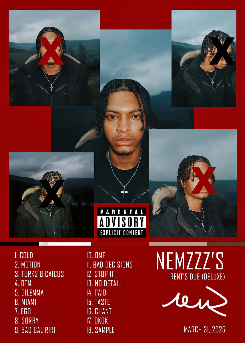 'NEMZZZ'S Rent's Due (Deluxe) Album Cover' Poster, picture, metal print ...