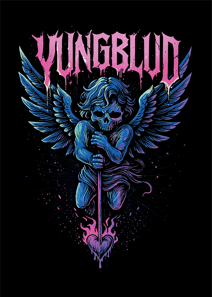 Yungblud Skull Angel Heart Sword' Poster, picture, metal print