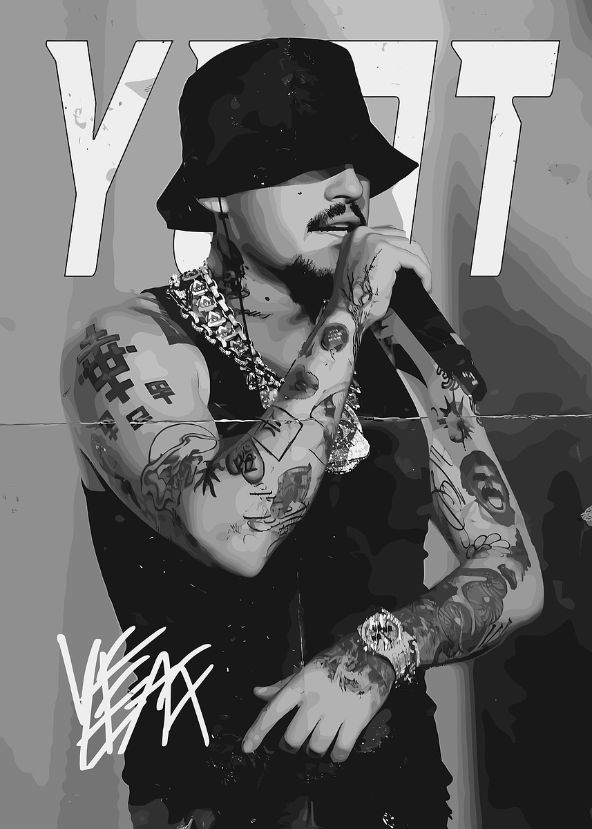 Yeet Rapper Tattoos 'Rapper yeat' Poster, picture, metal print, paint by osman77 | Displate