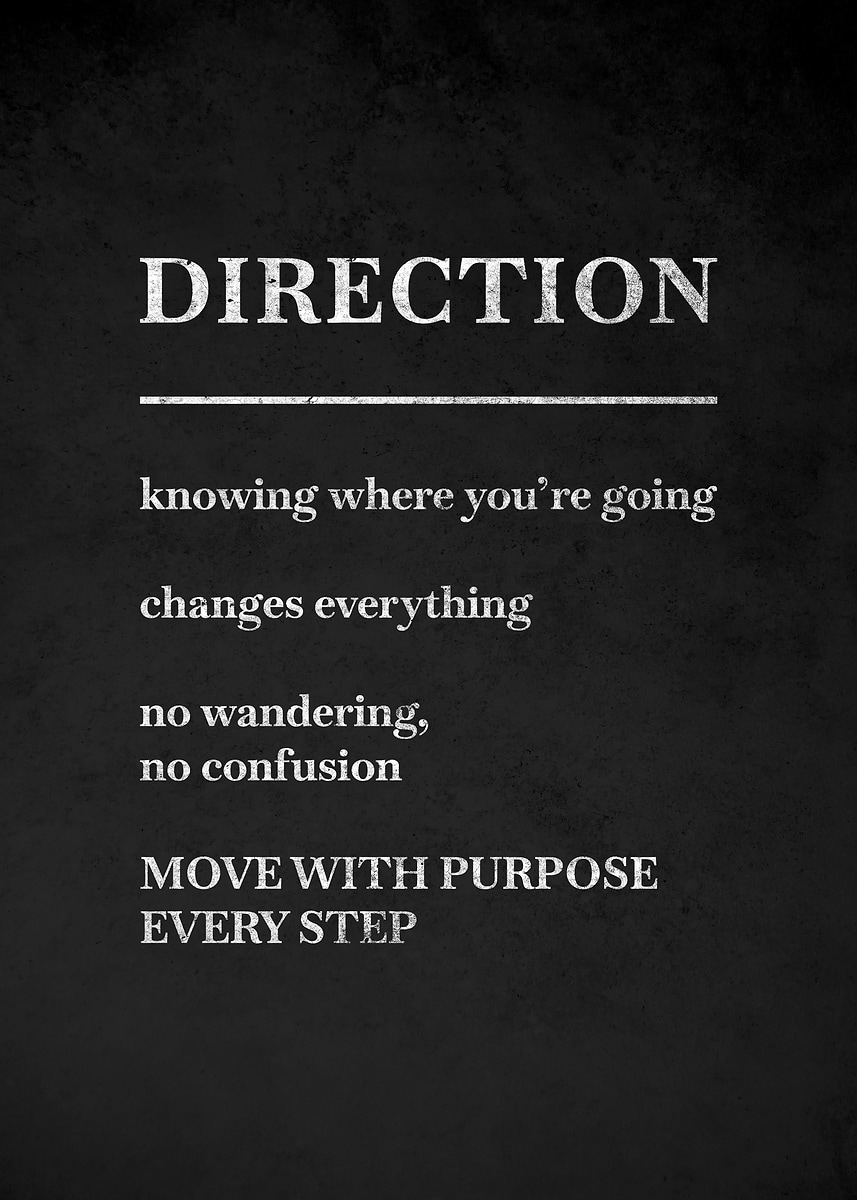 'Direction Motivational Poster' Poster, picture, metal print, paint by ...