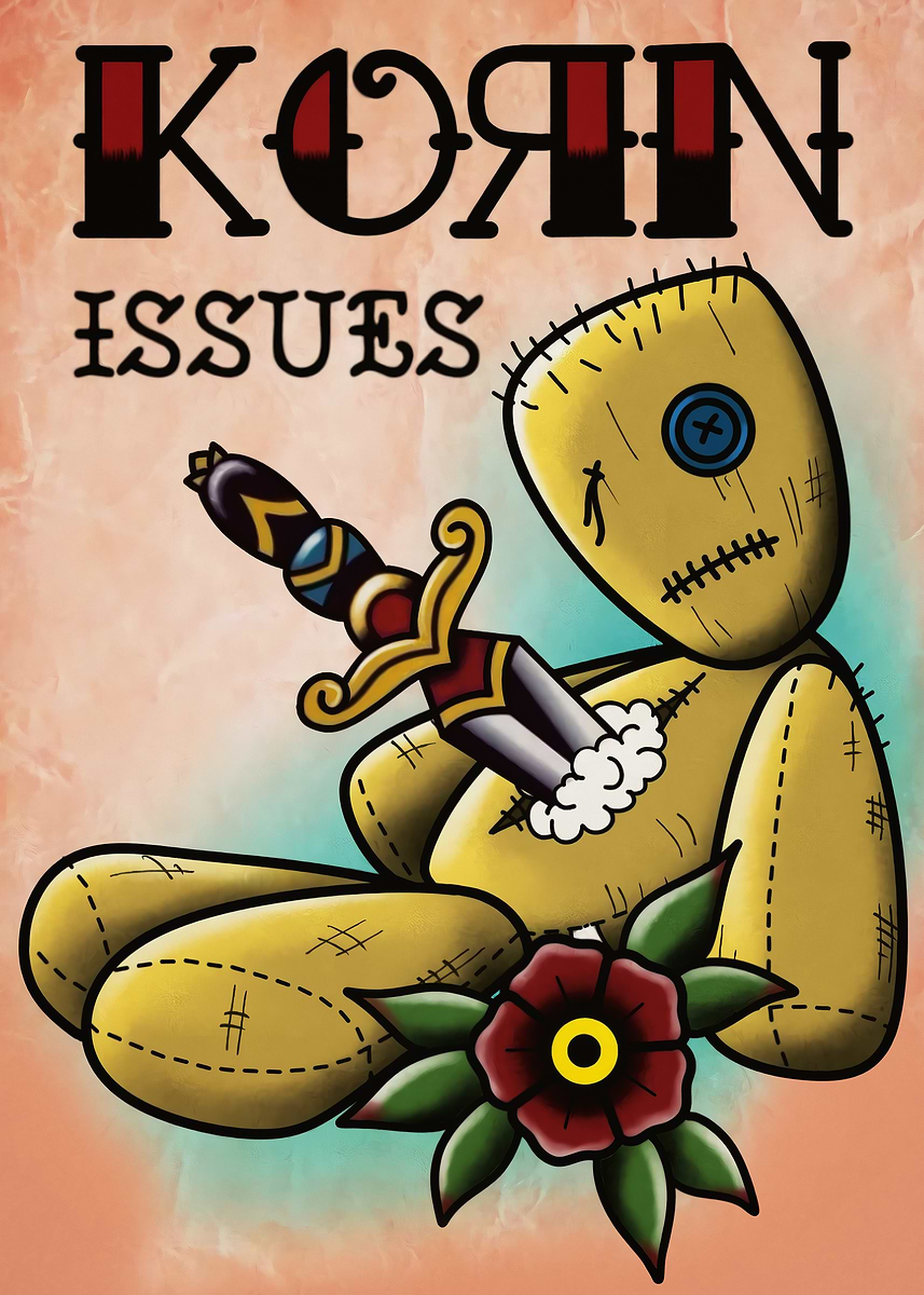 Korn Issues Doll with Knife' Poster, picture, metal print, paint