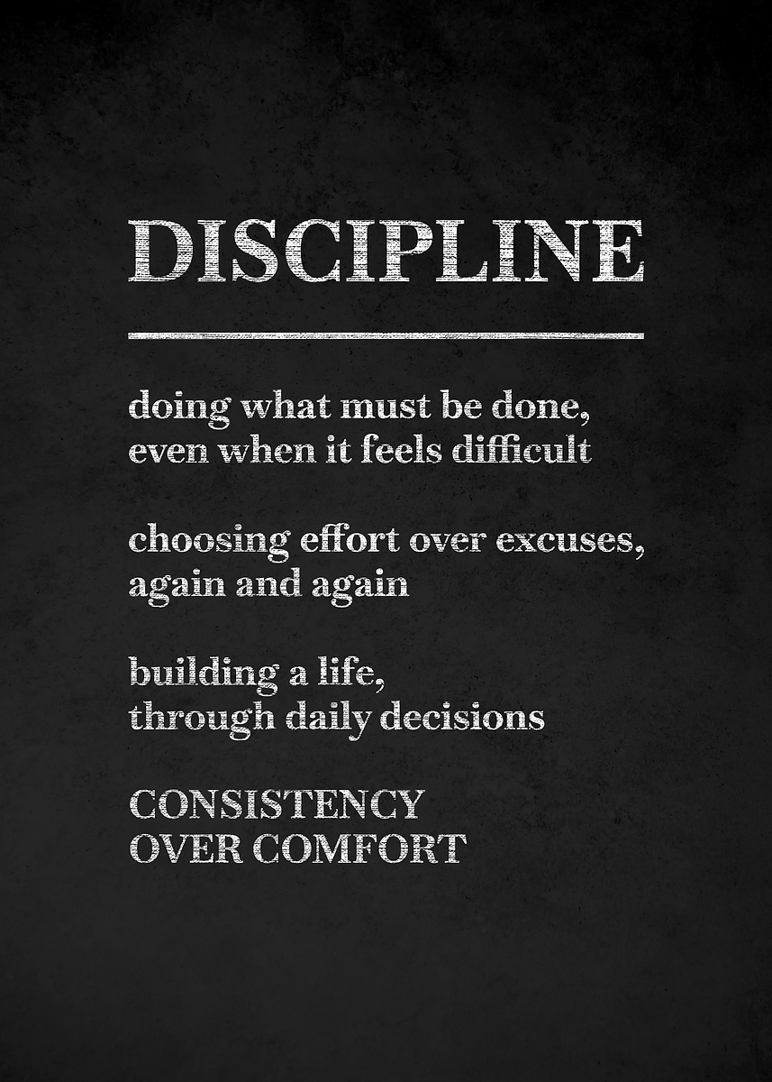'Discipline Motivational Poster v3' Poster, picture, metal print, paint ...