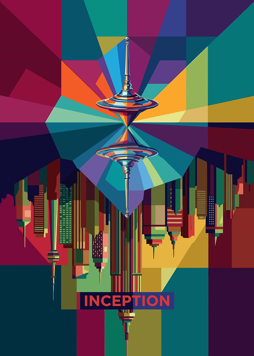 Inception Movie Poster with Spinning Top' Poster, picture, metal
