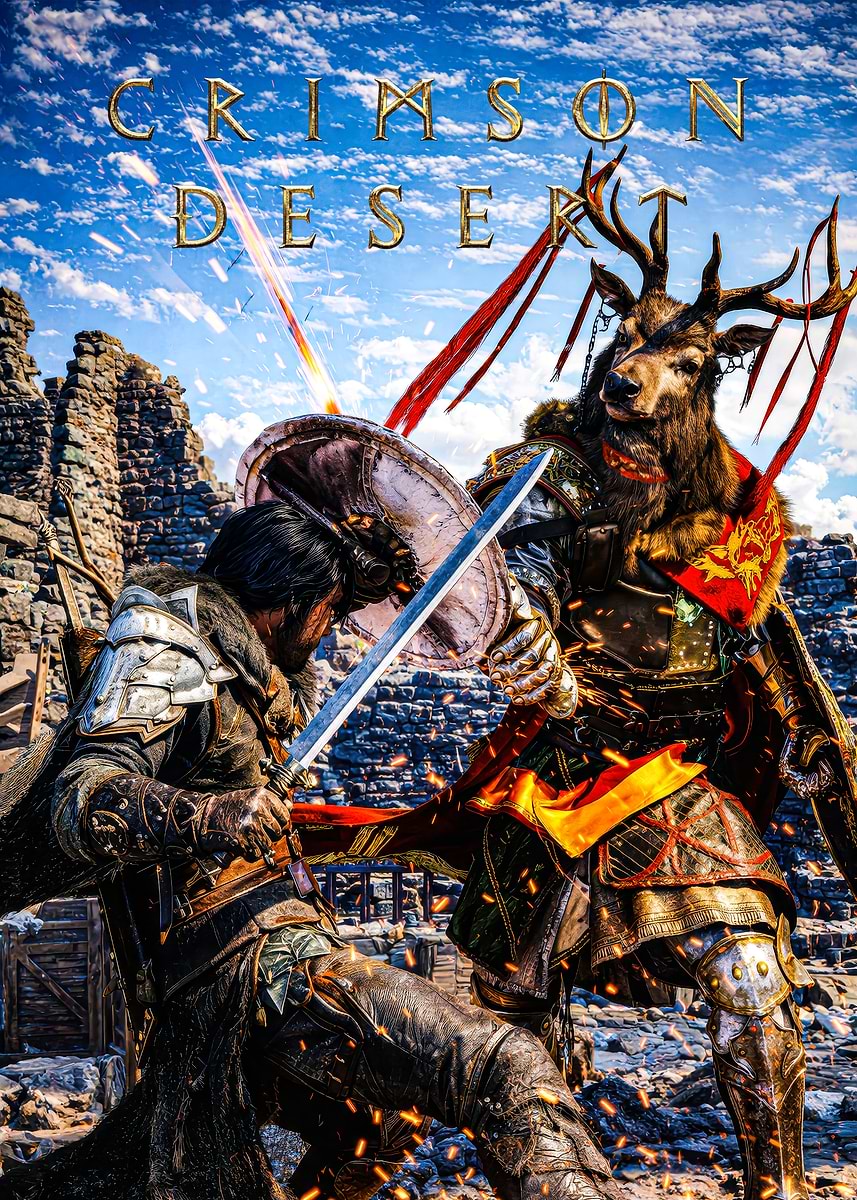 Crimson Desert Game Art' Poster, picture, metal print, paint by