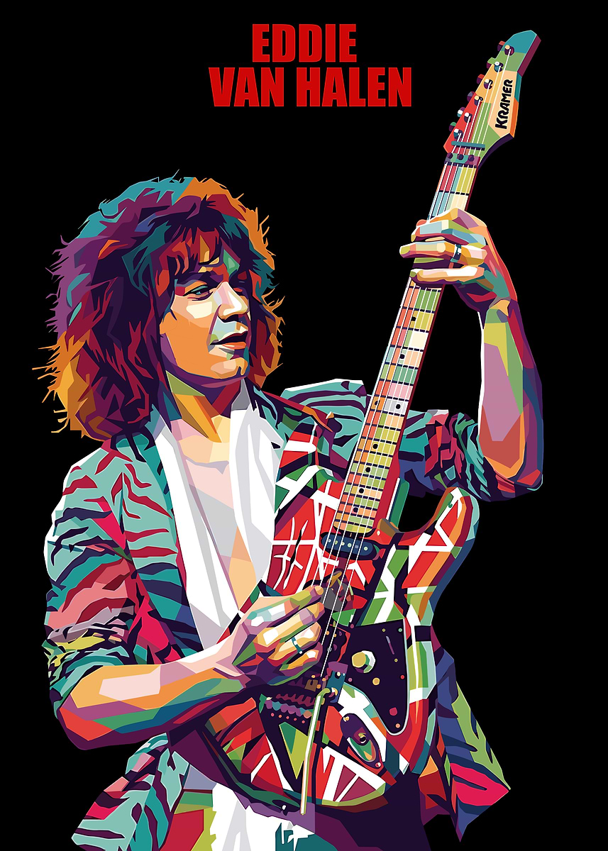 Eddie Van Halen Pop Art Portrait' Poster, picture, metal print