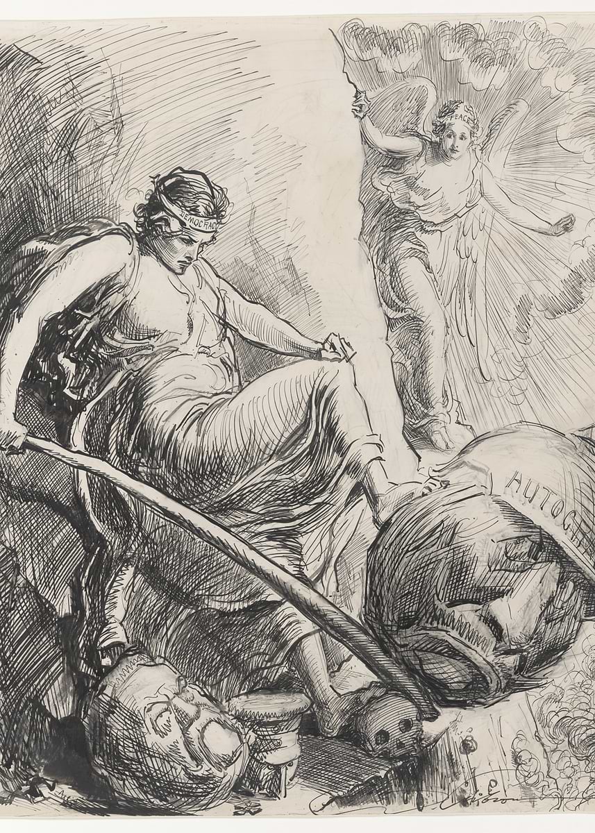 'Allegory of Victory Over Autocracy' Poster, picture, metal print ...