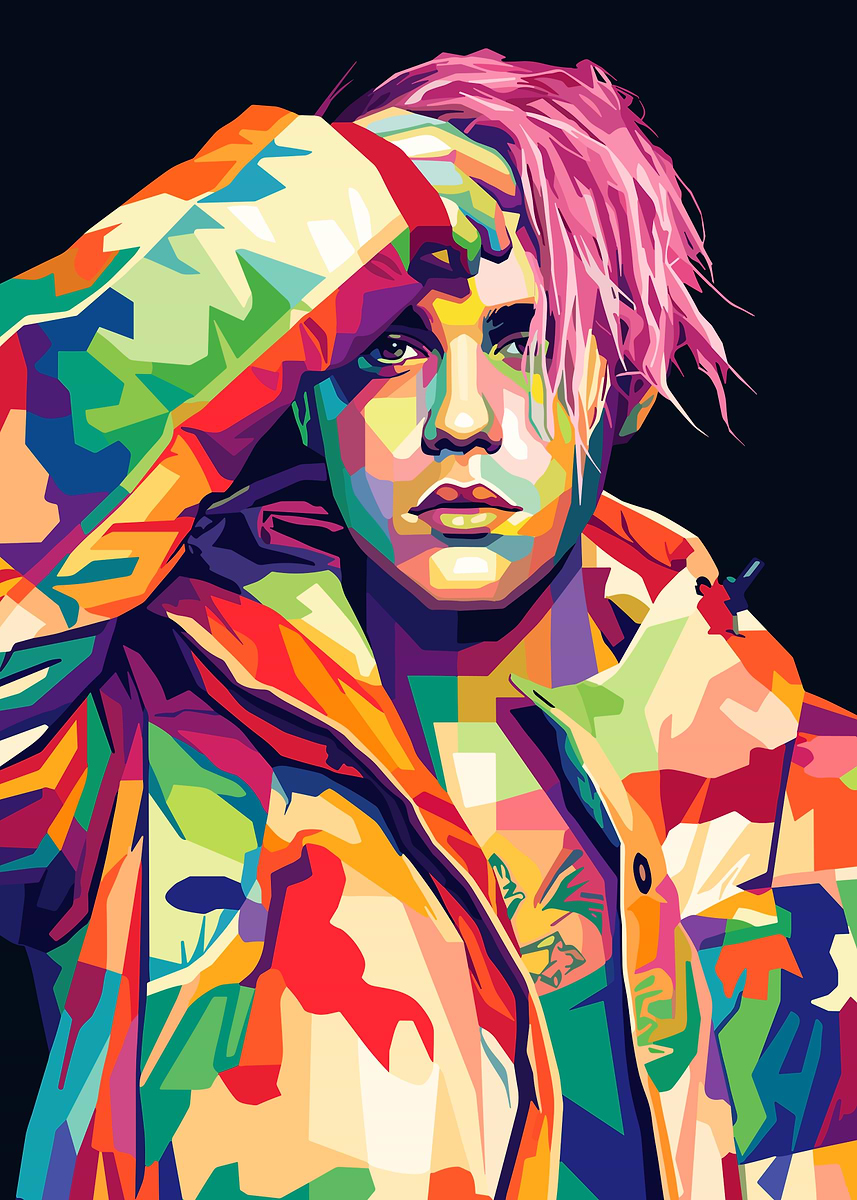 Justin Bieber Pop Art Portrait' Poster, picture, metal print