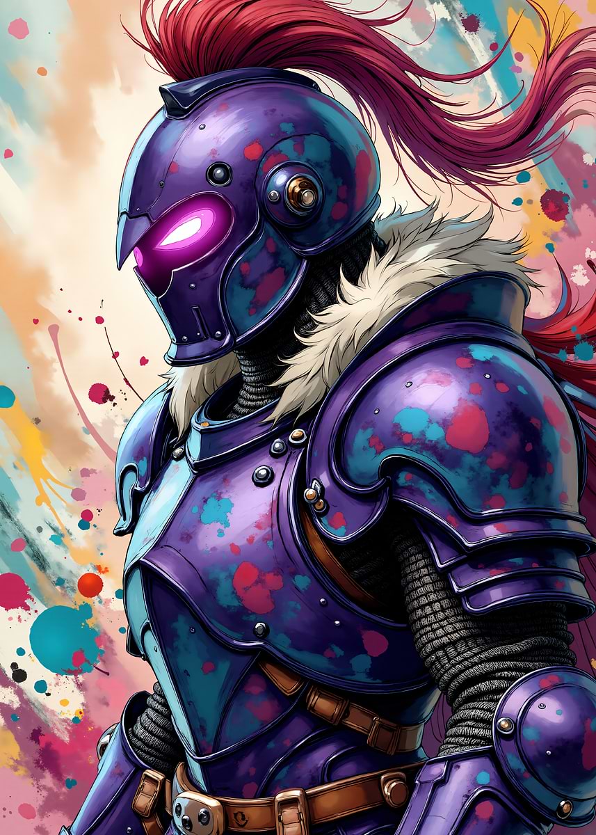 Knight Magic Color 'Fantasy Knight with Colorful Armor' Poster, picture, metal print ...
