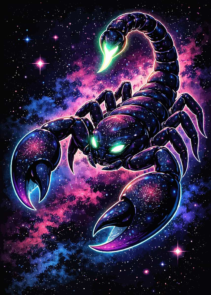 'Cosmic Scorpion in Space' Poster, picture, metal print, paint by Pixes ...