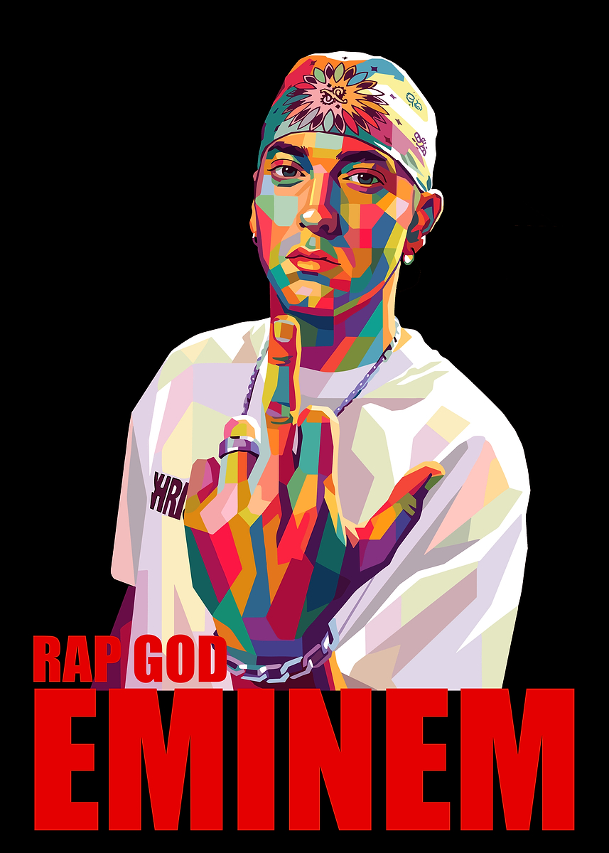 Emes Rapper 'Eminem Rap God Pop Art' Poster, picture, metal print, paint by JimiJay ...