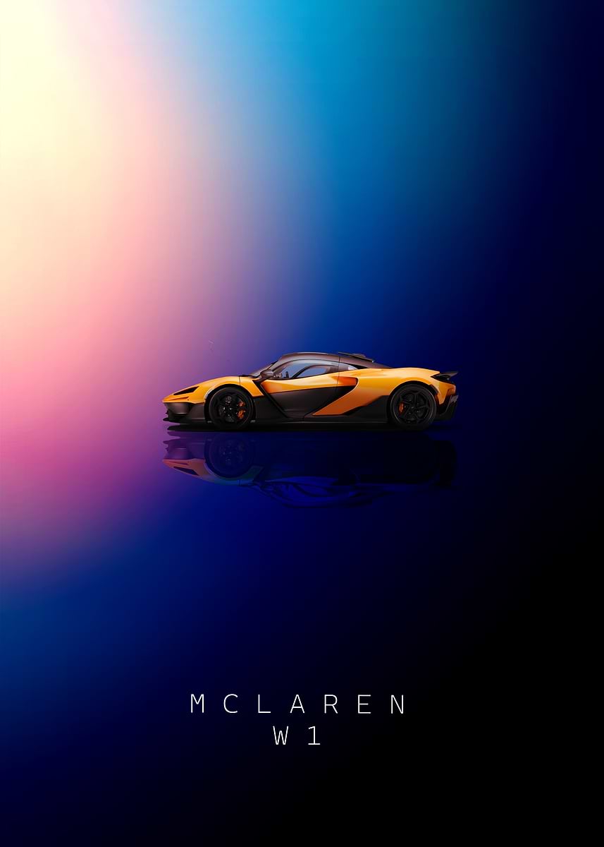 VERY ONEアートポスター McLaren W1 Supercar Minimal Poster' Poster, picture, metal print