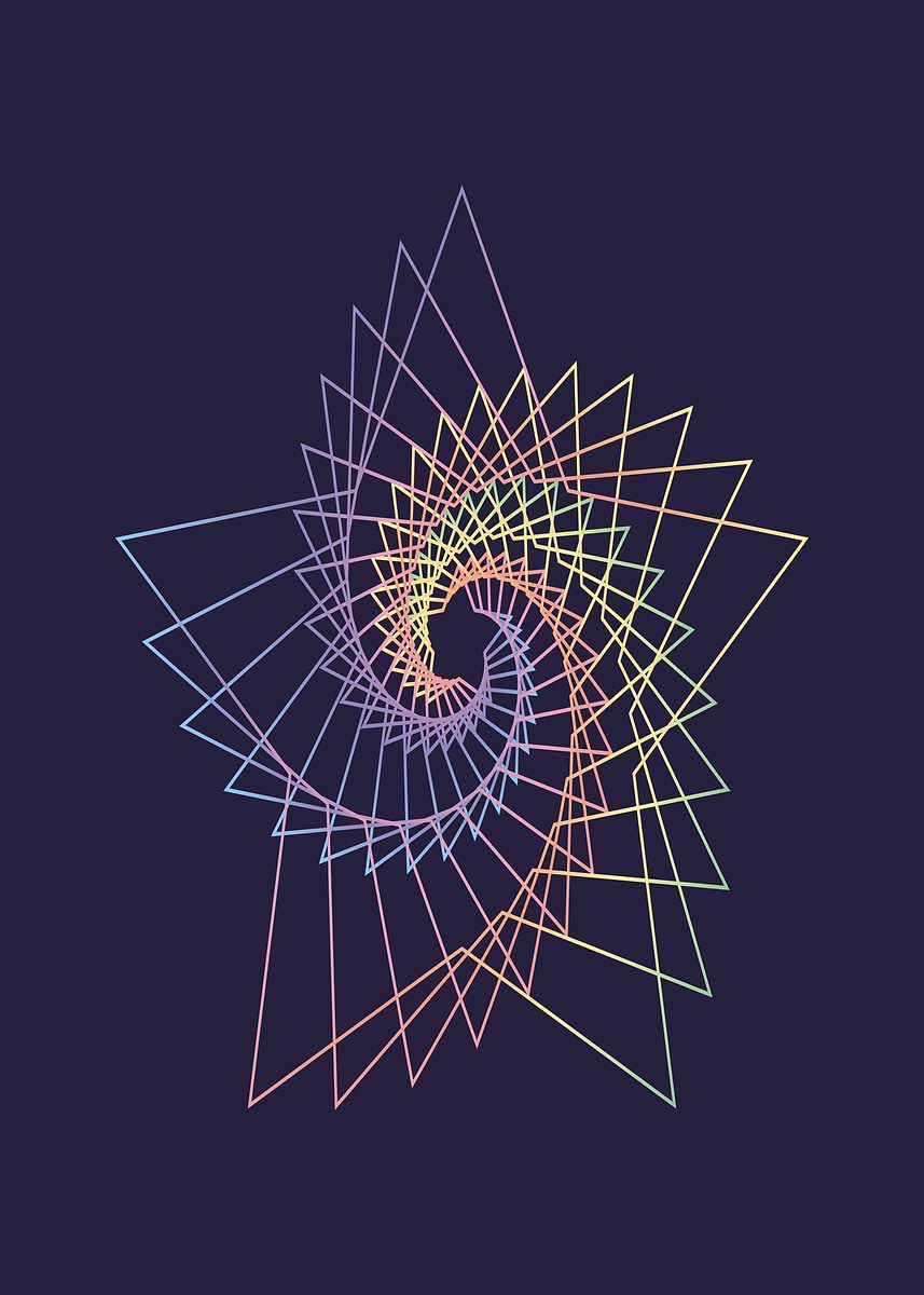 Geometric Star Railing 'Geometric Star Spiral Abstract Art' Poster, picture, metal print ...