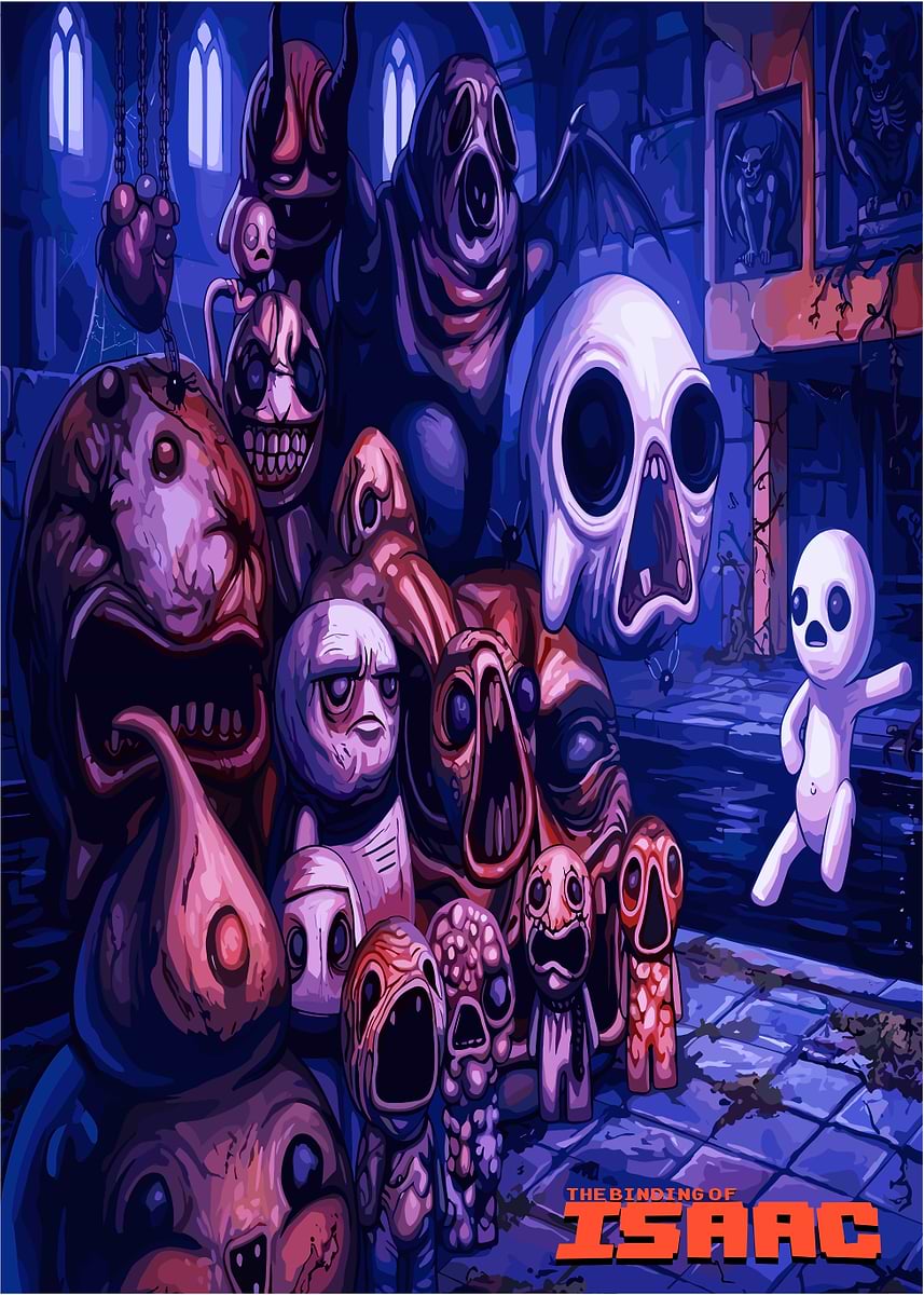 Issace 'The Binding of Isaac Game Art' Poster, picture, metal print, paint by ...